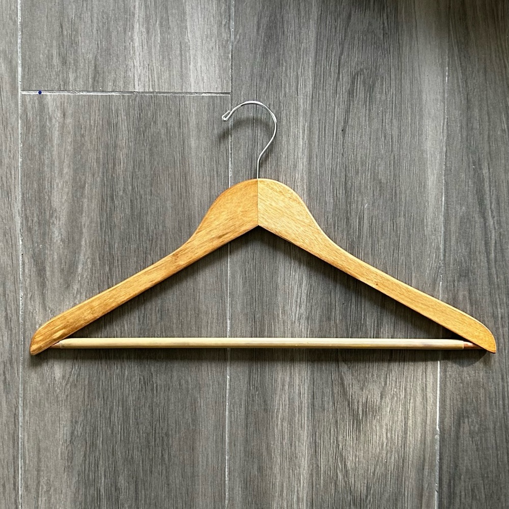 Set of 5 Pack Wooden Hangers with Grip